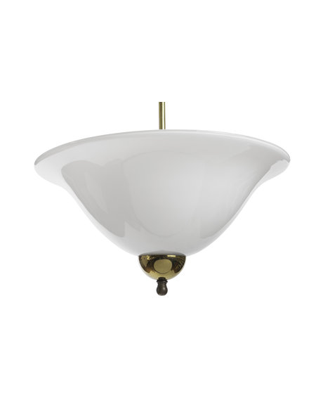 Witte hanglamp, omhoog schijnend glas