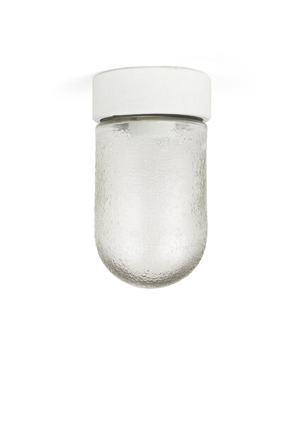 Industriële Plafondlamp, Transparante Cilinder, Jaren 50