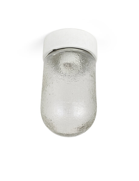 Industry ceiling lamp with glass lampshade