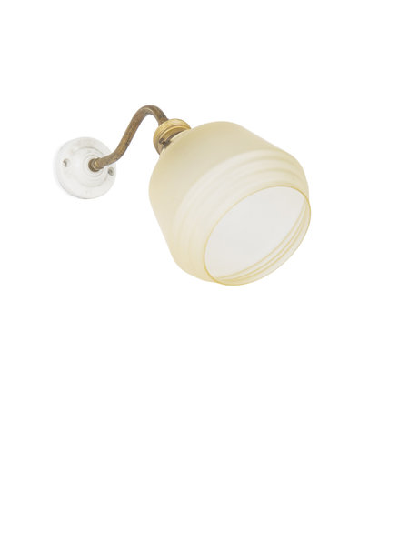 Koperen wandlamp met porseleinen knop