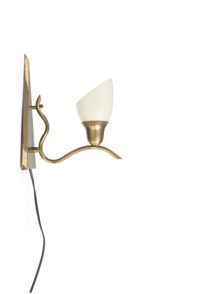 Brass Wall Lamp, Triangle, 1940s