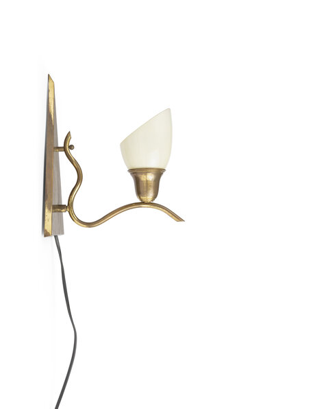 Vintage wall lamp, brass triangle