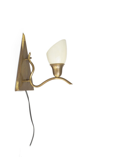 Vintage wall lamp, brass triangle