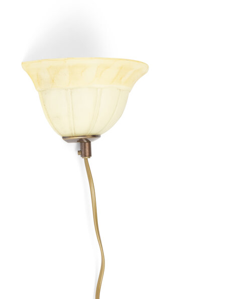 Licht geel glazen wandlamp, vintage