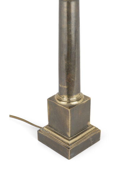 Classic table lamp, burnished brass with glass shade