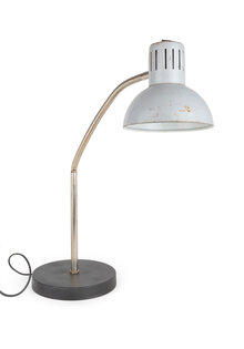 Industriële Bureaulamp Grijze Kap, Jaren 40