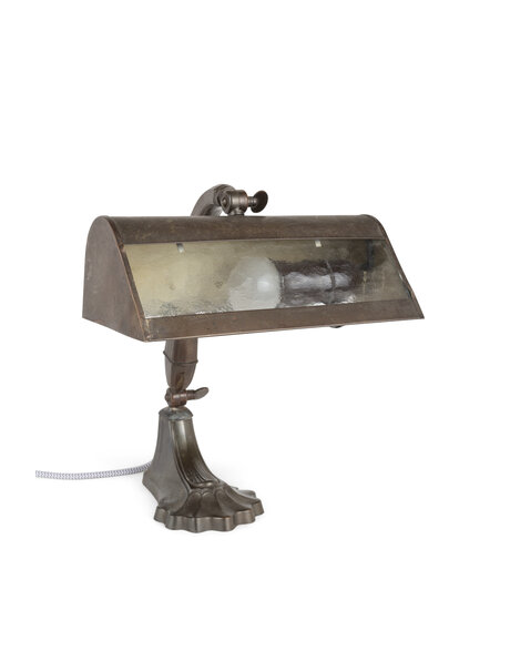 Classic desk lamp, violet glass, 1930s