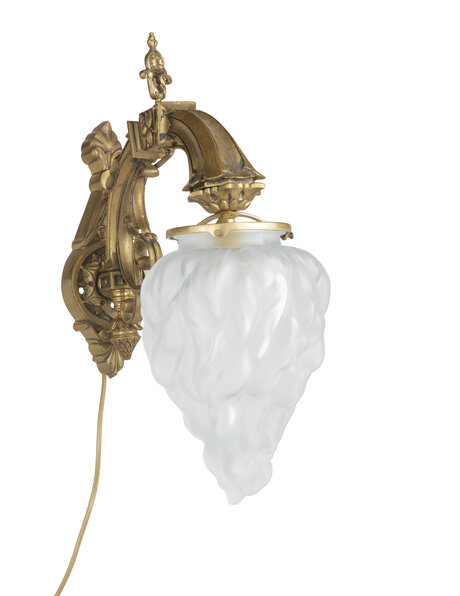 Classic wall lamp with large flame shade, 1930s