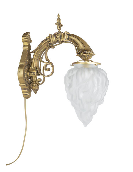 Classic wall lamp with large flame shade, 1930s