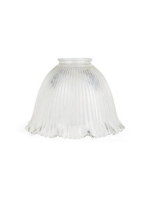Antique Glass Lampshade, Clear Ribbed Glass