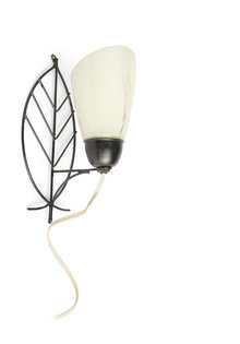 Vintage Design Wall Lamp, Steel Wire Leaf