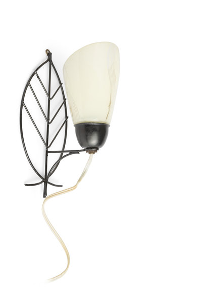 Vintage Design Wall Lamp, Steel Wire Leaf