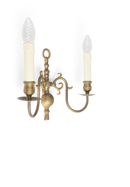 Classic Wall Lamp, Brass with 2 Candles