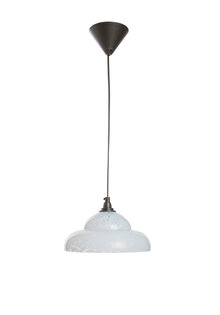 Glass Hanging Lamp, Light Blue Clouded Glass, 1930s