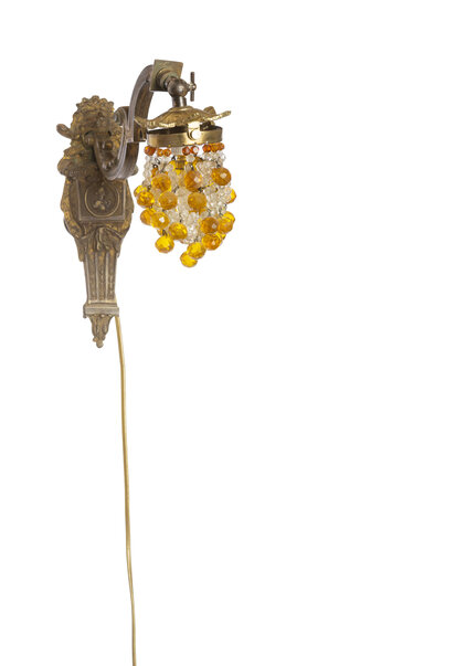 Classic Wall Lamp, Glass Beads, 1920s