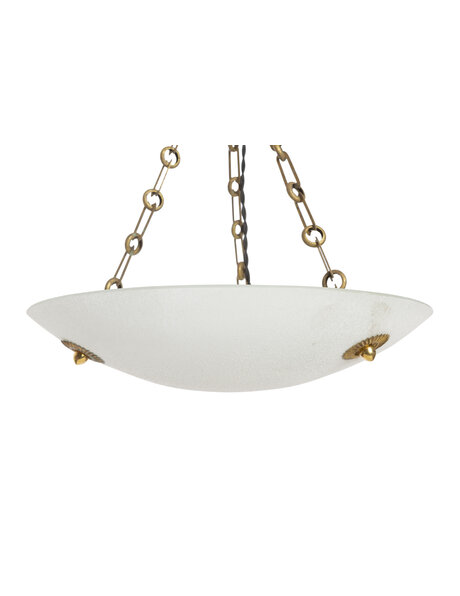 Classic hanging lamp, frosted glass bowl