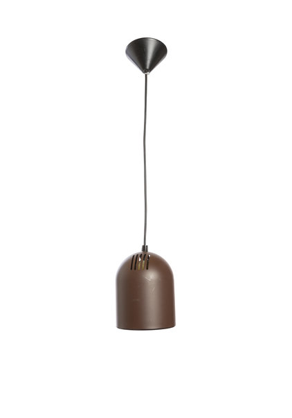 Short Hanging Lamp Brown Cylinder