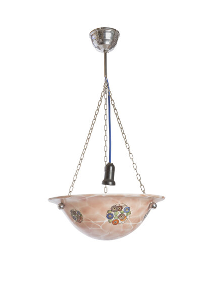 Roze Glazen Schaal, Slaapkamer Hanglamp