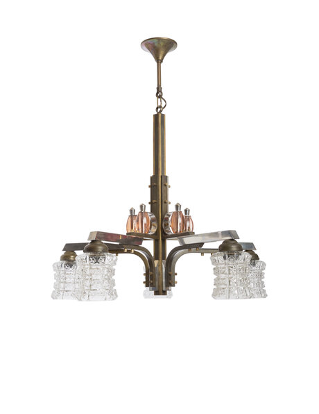 Large hanging lamp, Art Deco, 5 arms