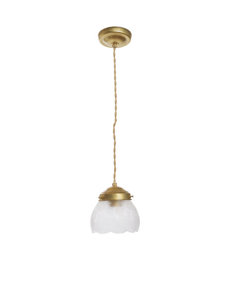 Kleine hanglamp, gebloemd glas