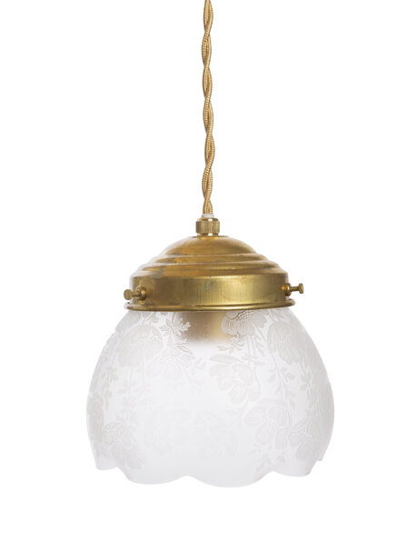Small hanging lamp, floral glass