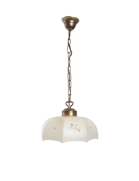 Hanging lamp vintage, opal glass shade