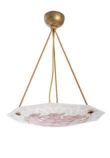 Art Deco Pendant Lamp, Glass Bowl, Juryz, 1930s