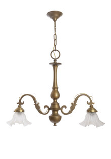 Classic Hanging Lamp, with Frosted Glass Shades