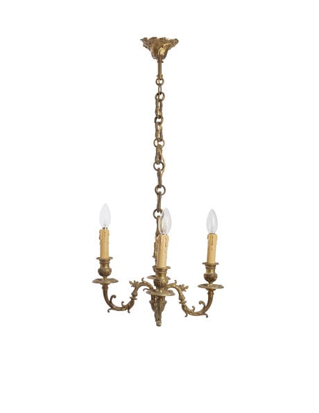 Brass chandelier with 4 candles