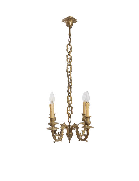 Brass chandelier with 4 candles