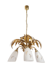 Vintage Hanglamp, Palmblad, Jaren 50