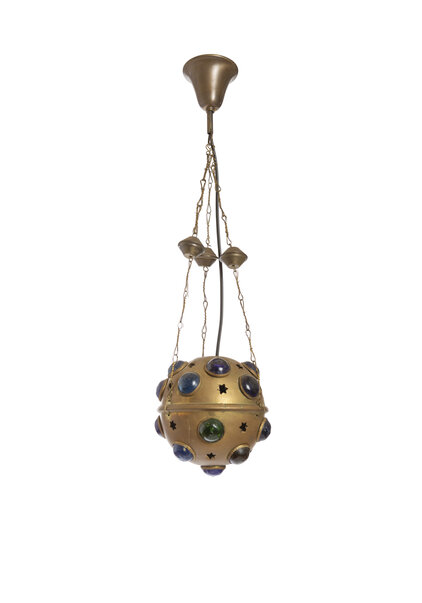 God's Lamp, Small Brass Hanging Lamp, 1930s