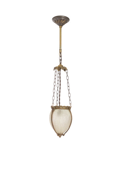 Classic Hanging Lamp, Glass Bag, 1930s