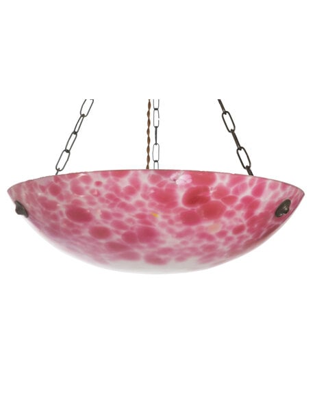 Hanging lamp, glass bowl, pink-red