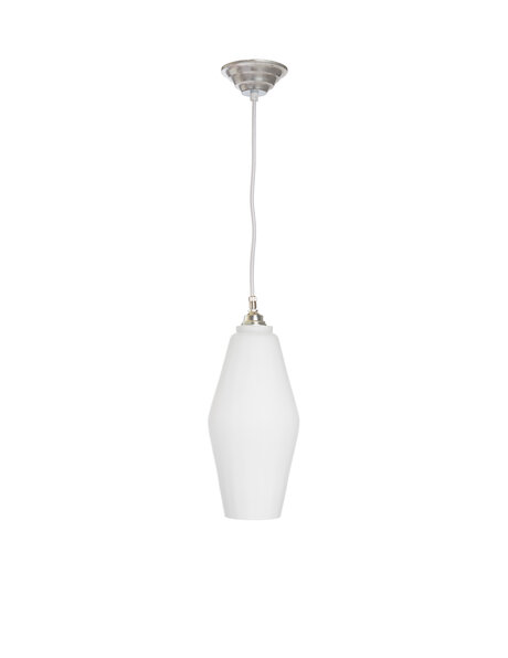 Witte hanglamp, glas, jaren 50