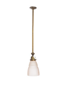 Pendel Hanglamp, Roze Glas, Jaren 30