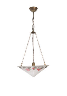 Cut Glass Hanging Lamp, Red Cherries