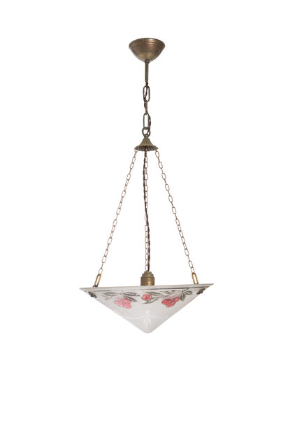 Cut Glass Hanging Lamp, Red Cherries