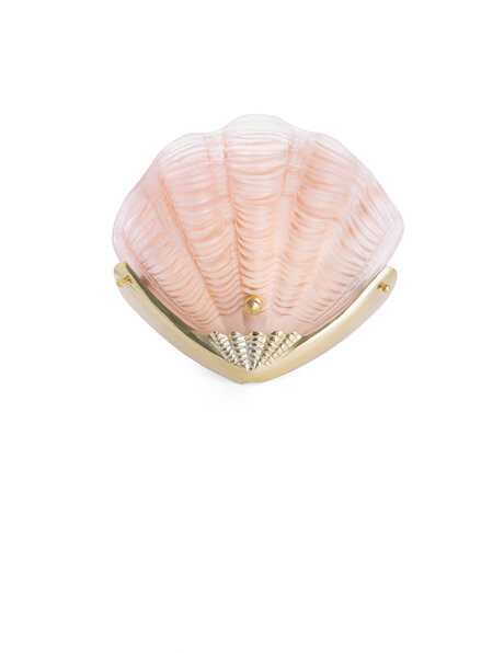 Art Deco wall lamp, pink shell