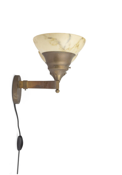 Oude Wandlamp met Bakelieten Kapjes