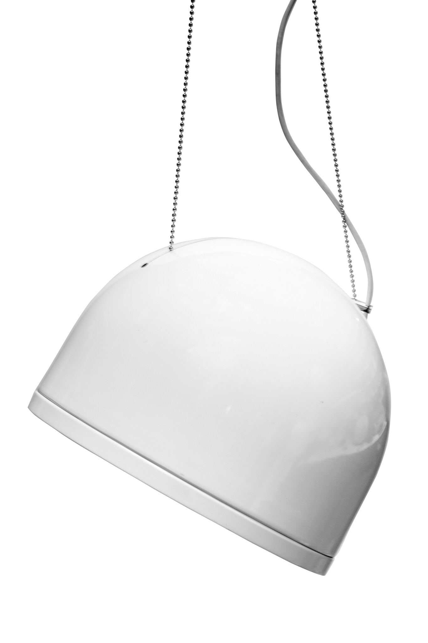 Design hanglamp, wit metalen tuimelaar, 1960 - Lamplord