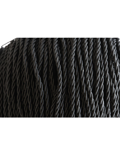 Electrical cable, black, braided, 3 - core wire