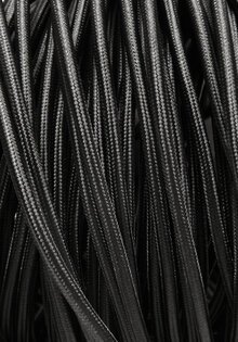 Lamp Wire, Fabric Covered, Black, 2 core