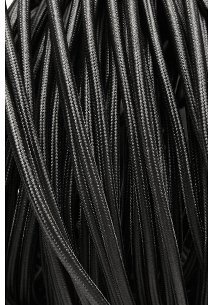 Lamp Wire, Fabric Covered, Black, 2 core