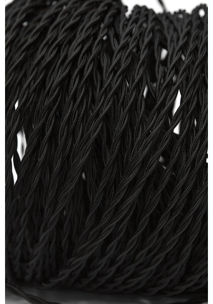 Lamp Wire, Black, Textile Cover, Beautifully Braided