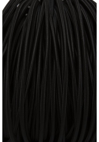 Lamp Wire, Fabric Covered, 3 - Core, Black, Round