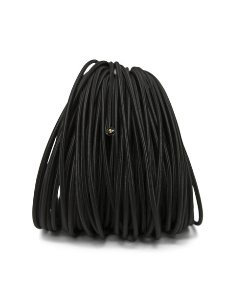 Lamp  cord, cloth covered, round, black, 3 - core