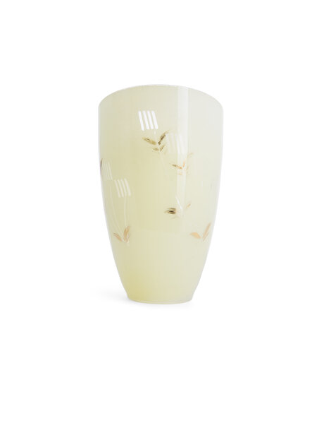 Light yellow lampshade with golden leaves