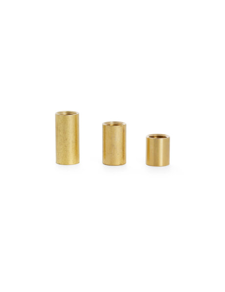 Gold colour pipe connector, brass, internal: 1.0 cm  (M10x1) 0.39 inch