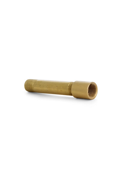 Gold colour pipe connector, brass, internal: 1.0 cm  (M10x1) 0.39 inch